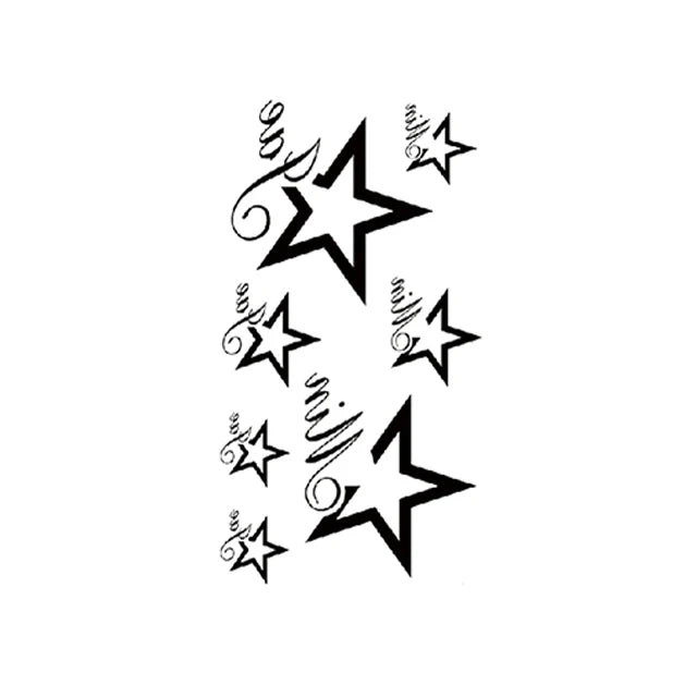 Runzio X Series Wholesale Waterproof Body Art Star Small Temporary Tattoo Stickers 60x105mm Lasting 3-7 Days CE Certified Easy