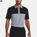 Best Selling Mens 4 Way Stretch Polyester Elastane Ribbed Collar Color Block Polo Shirts
