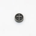 Stainless Steel Silver Plated Round Antique Style Cross Beads Charm for DIY Bracelet Jewelry Accessories