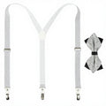 Custom Brand OEM Service 2 Pcs Steel Buckle Suspenders Men Y-back Twill Formal Trouser Clips Adult Elastic 2.5cm