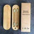 Wholesale Custom Reusable Eco-Friendly Multifunctional Makeup Remover Ear Cleaning Stick White Cotton Bud Bamboo Magnetic Case MegaBDM