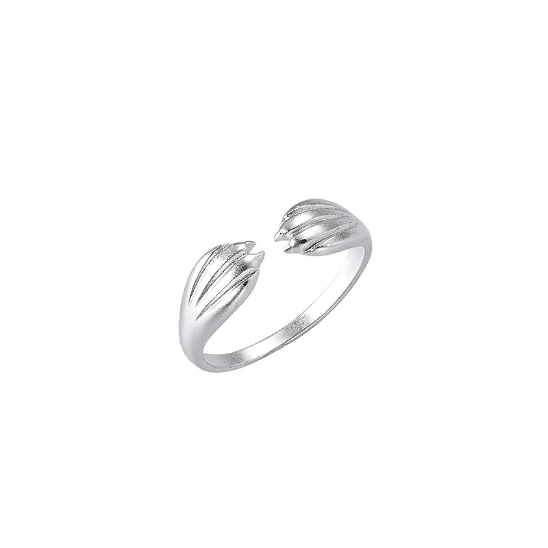 925 Cat Opening Rings Anniversary Jewelry Wholesale Sterling Silver Women Silver Rings for Men Cat Claw Round Brilliant Cut 2pcs