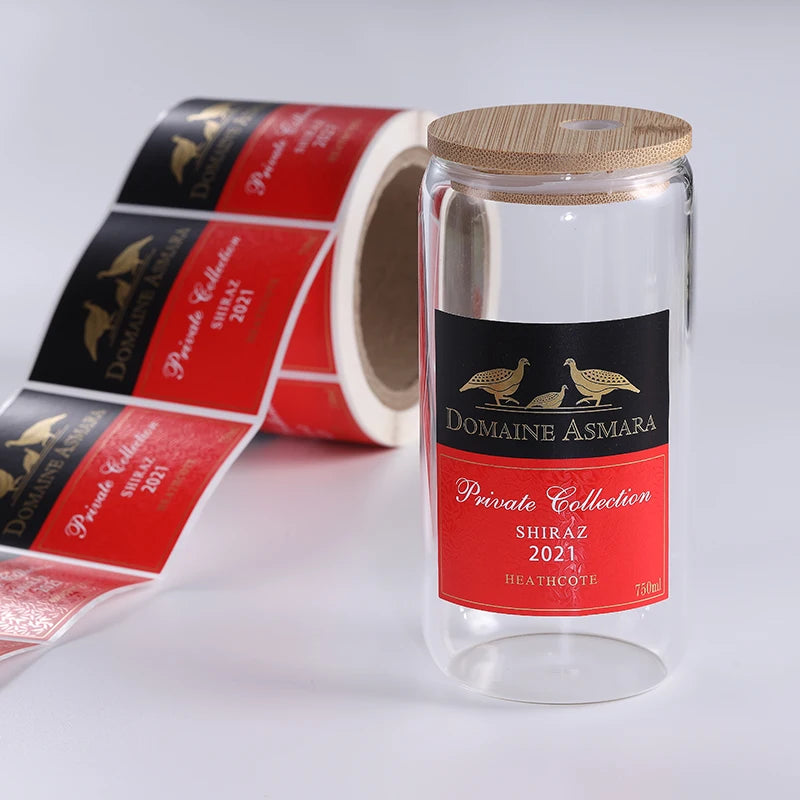 Custom Waterproof Vinyl Adhesive Die Cut Stickers Embossed Sticker Metal Foil Hot Stamping Packaging Labels