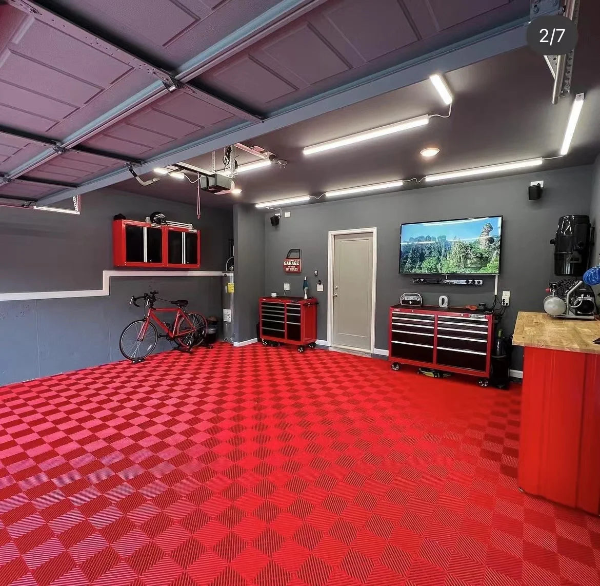 Modular PP PVC Garage Flooring for Workshops Dalle De Sol Design Easy Click Installation for Villas