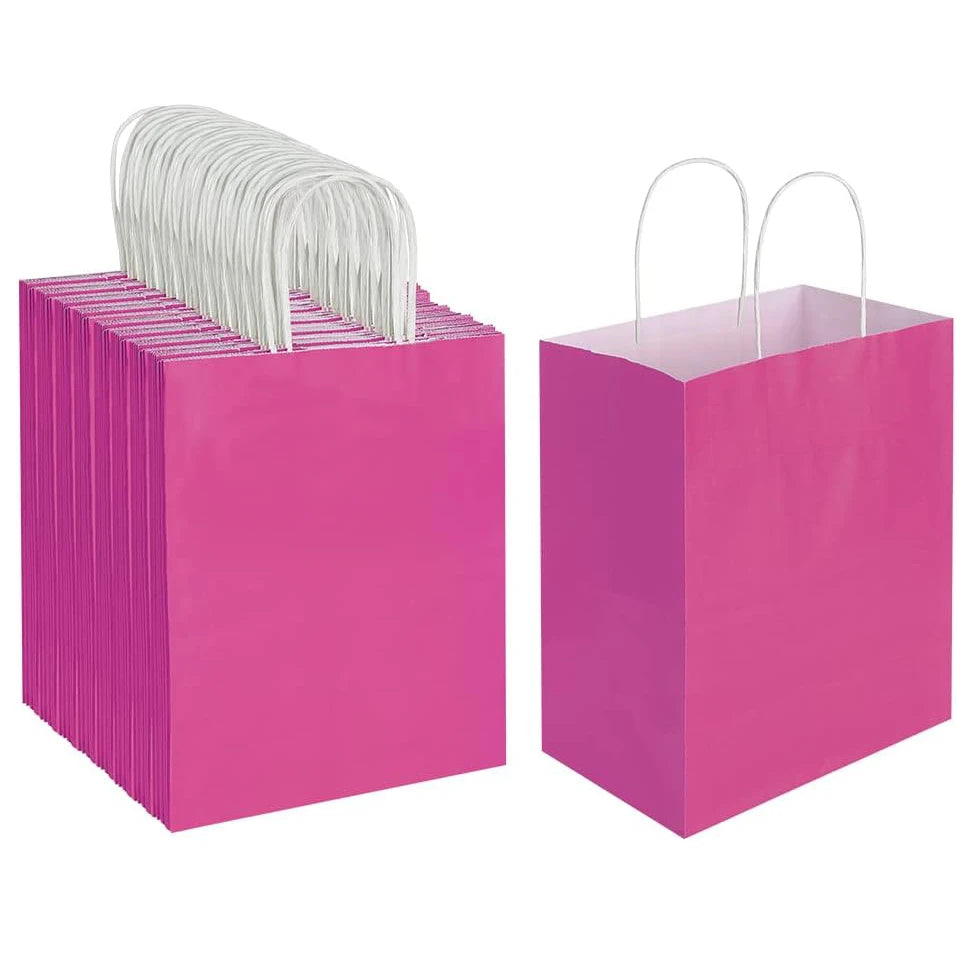 KUAIMA Pink Gift Bags with Handles15*8*21cm Goodie Bags for Party Favor Bags Baby Showers Birthdays & Special Occasions