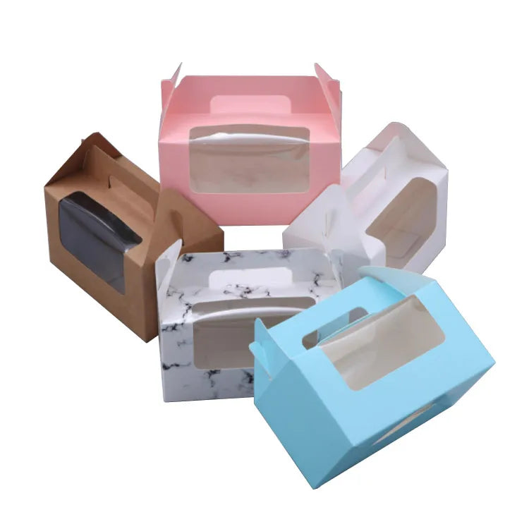 Factory Price Cheap White Art Paper Food Grade Cookie Packaging Box with Clear Window and Embossing for Chewing Gum