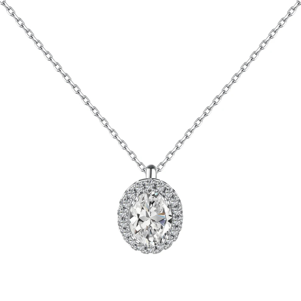 925 Sterling Silver Zircon Cross Pendant Necklace Oval Link Chain Trendy Necklace Wedding Gift Featuring Pearl Diamond Main