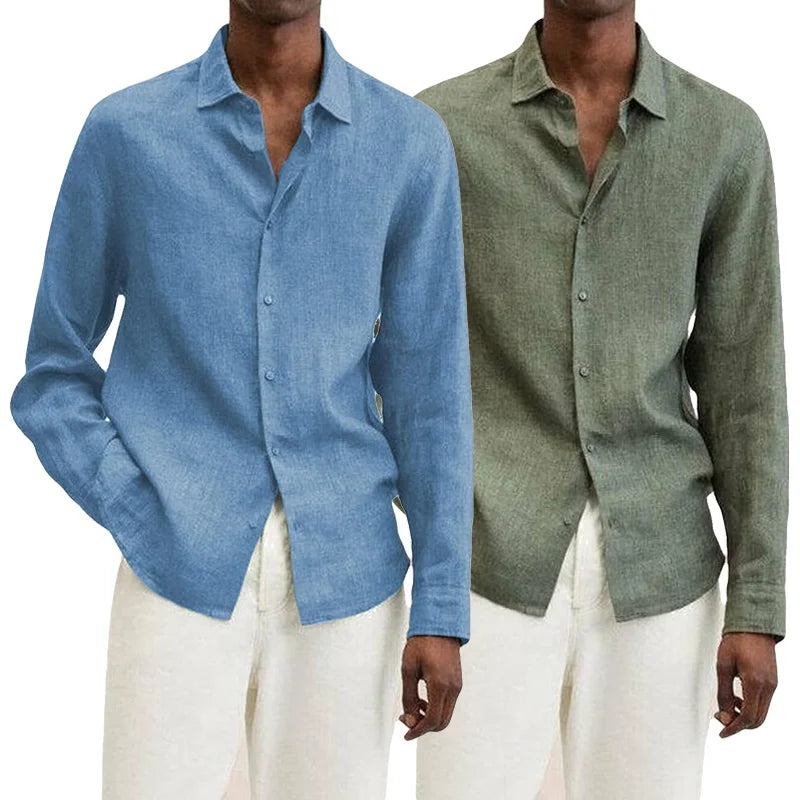 Mens Linen Button Down Shirts Oversized Lightweight Loose Blouses Beach Tops Casual Baggy Clothes Casual Shirt