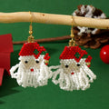 Go2boho Braided Beaded Earring Design Father Christmas Woven Fashion Jewelry Glass Beaded Drop Earrings for Women Christmas Gift