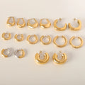 MICCI 18k Gold Plated Stainless Steel Chunky Small Big Circle Huge Huggie Clip Hoop Earring for Women