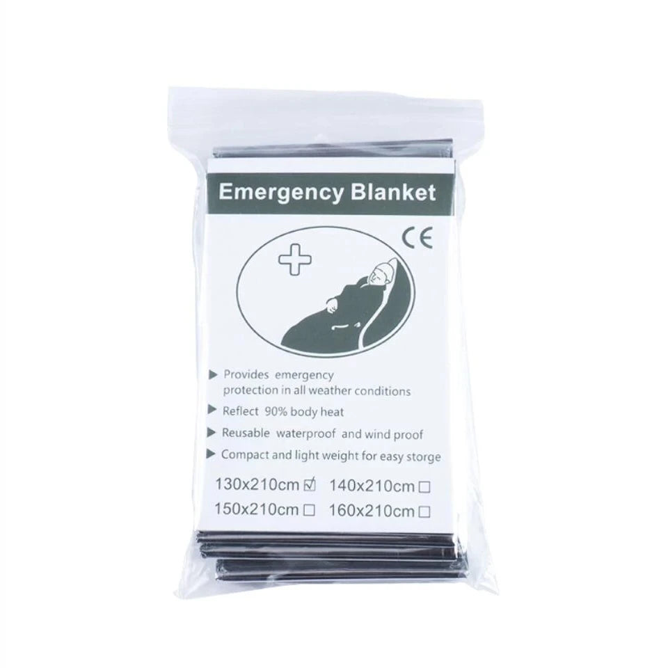 130 X 210cm Emergent Blanket First Aid Kit Camp Keep Foil Mylar Lifesave Warm Heat Bushcraft Outdoor Thermal Dry Survive