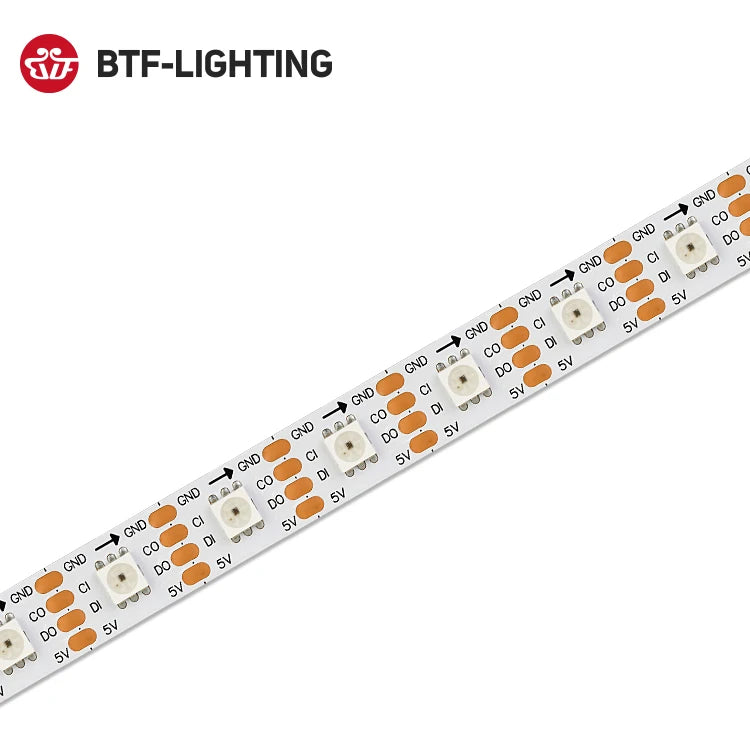 High Transmission Addressable 16.4FT Double Pad Individual Clock APA102 Smart Multicolor Chasing Rgb Led Strip Sk9822 5V
