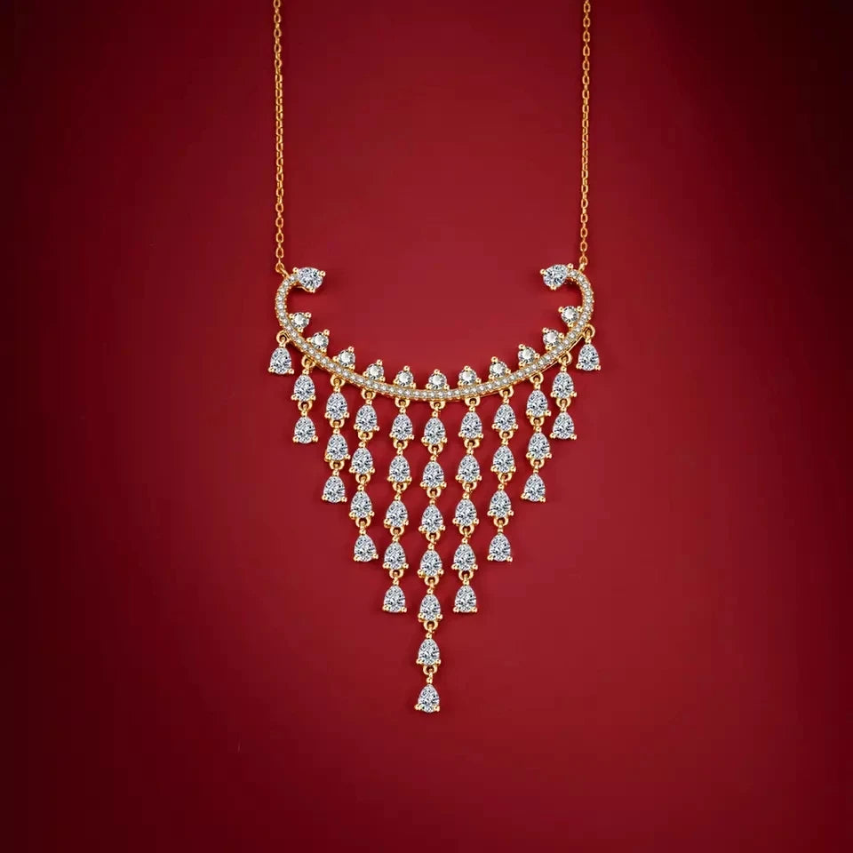 Hot Selling High-end Jewelry Sterling Silver S925 Tassel Waterfall Ladies Senior Party Necklace