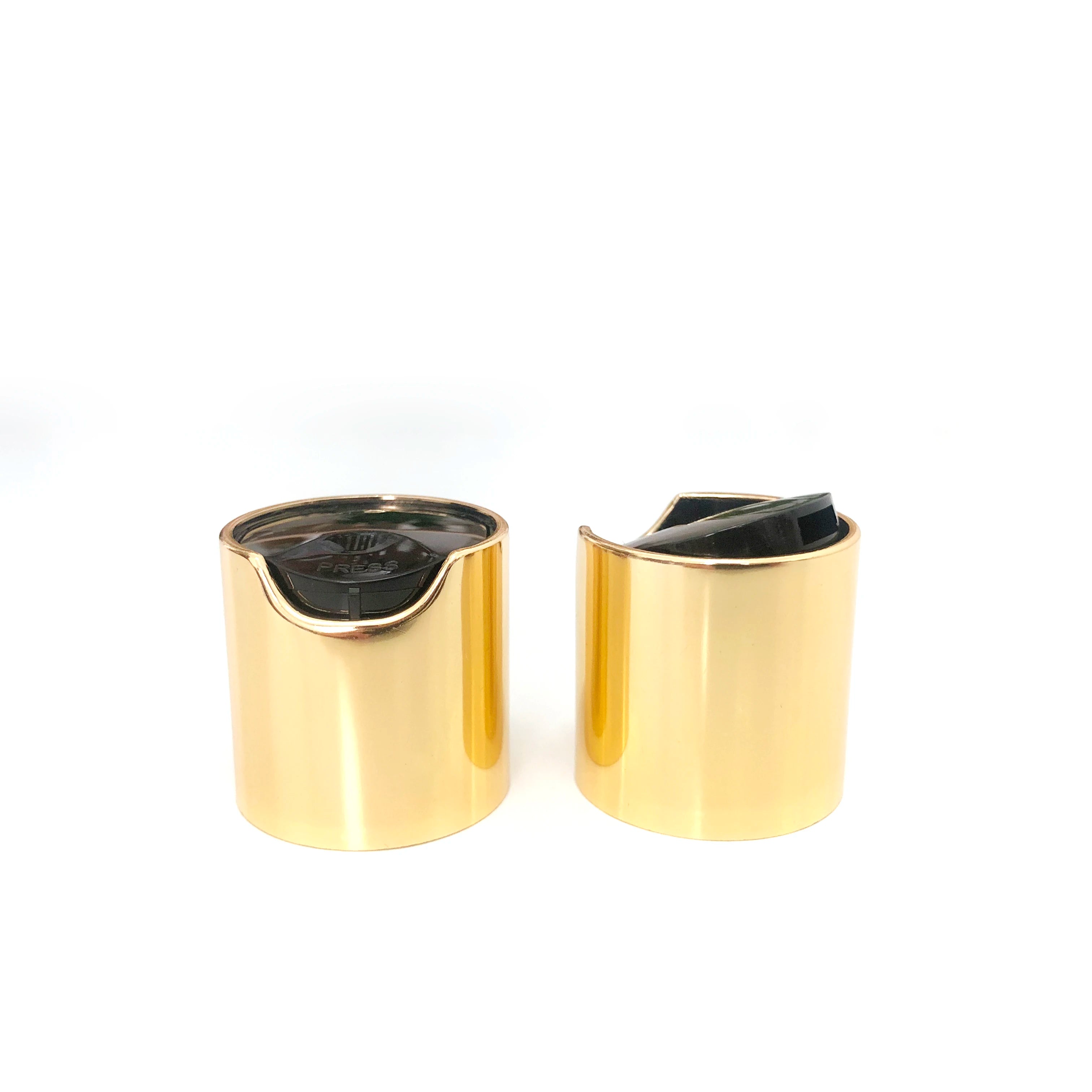 Free Sample Cheap Plastic Shiny Silver/Gold Disc Top Cap Matte/Light Disc Bottle Cap 28mm Non Spill Industrial
