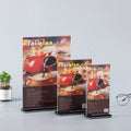 New Arrival A5 T Shape Octagonal Pull-Out Vertical Acrylic Display Rack for Wedding Advertising and Other Events