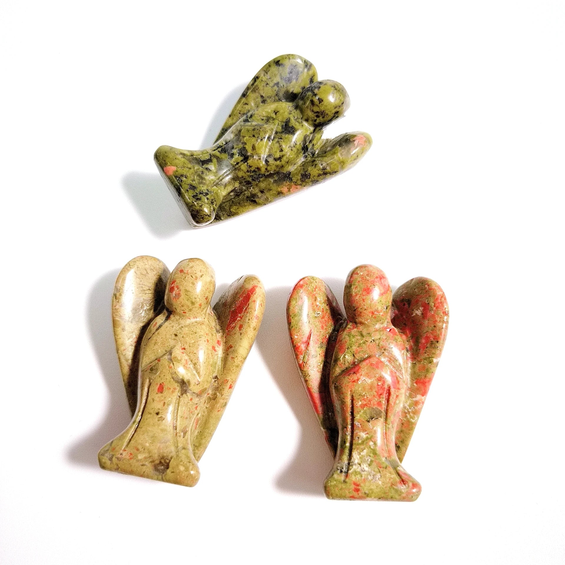 Huiying Sculptures Unakite Processing Gifts European Ornaments Semi-precious Angel Stone Crafts 2 Inch