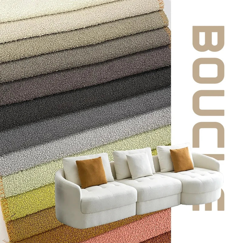 High Quality Plain Boucle Teddy Fabric Upholstery 100% Polyester Anti Pilling for Sofa Upholstery