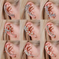 Fashion Crystal Earrings Clip Alloy Zircon Butterfly Flower Geometric Starfish Gold Earrings Clip Jewelry Accessories Gifts