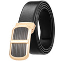 LY35-23034-4 Wholesale Factory Custom Logo Genuine Leather Belts Men's Smooth Alloy Buckle Leather Belt