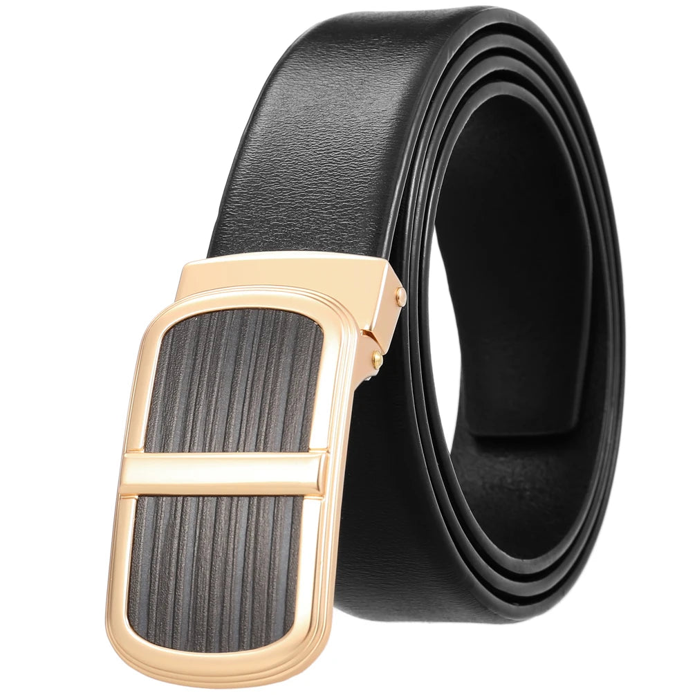 LY35-23034-4 Wholesale Factory Custom Logo Genuine Leather Belts Men's Smooth Alloy Buckle Leather Belt