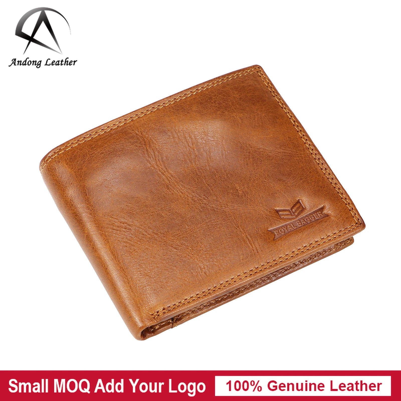 Andong Short Wallet for Men RFID Block Genuine Cow Leather Wallets Male Card Holder Coin Purse Man Vintage Wallets Fashion