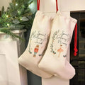 Custom Linen Fireplace Hanging Christmas Stockings Sublimation Printed Polyester Christmas Stockings Holiday Decoration