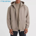 Wholesale Heavyweight Cotton Men's Hoody Custom Print Luxury Pullover Premium Oversized Crop Hoodie 430gsm Men Boxy Hoodie