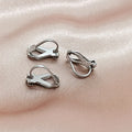 Metal China Fashion Clip on Titanium Silver Korean Screw Stainless Steel Wholesale Women Triangle Earrings Finding Earring Clips