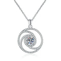 1CT New Trendy Pure 925 Sterling Silver Moissanite Waterproof Tarnish Free Windmill Shape Necklace Pendant Chain Wedding Jewelry