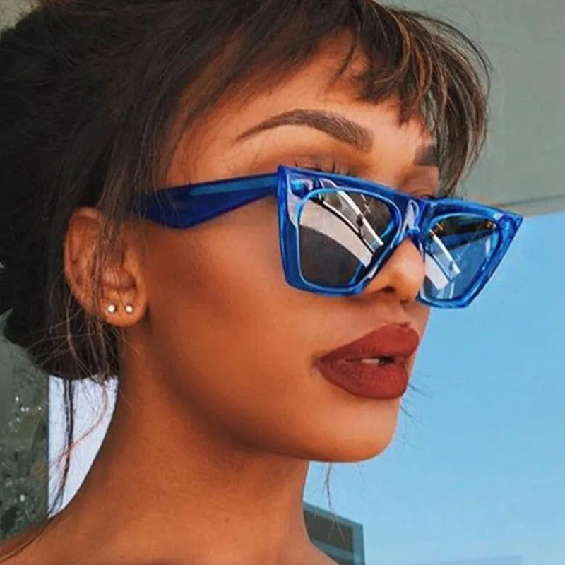 QSKY New Stylish Cat Eye Sunglasses Women Shades Gafas De Sol Cute Shades square Sunglasses for Women