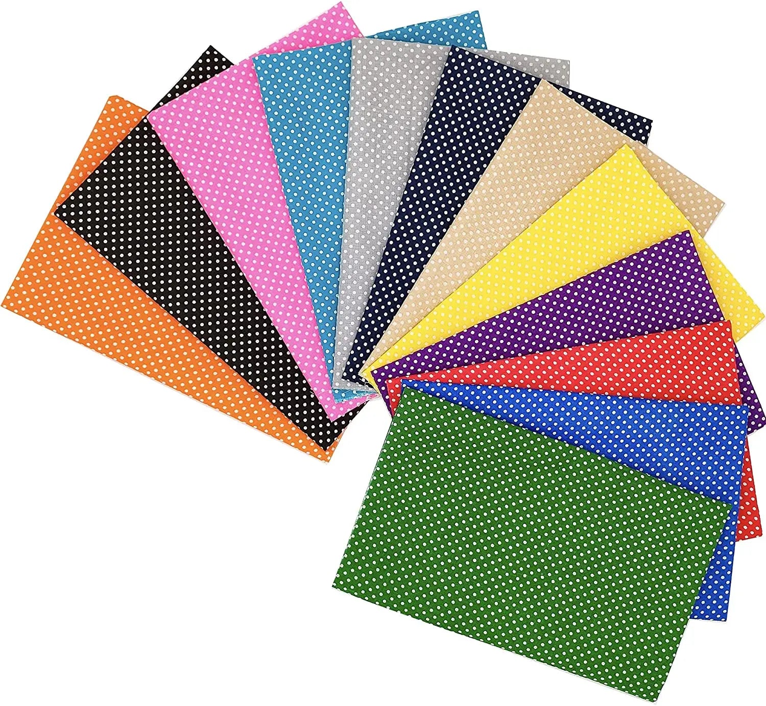 20pc Polka Dot 100% Cotton Eco-Friendly Sustainable Fabric Quilting Bundles Precut Fabric Squares for Hand Sewing Patchwork