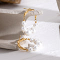 European and American Fashion 18k Gold Stainless Steel Versatile Gold and Silver Color Blocked Double-Layer Trapezoidal Earrings