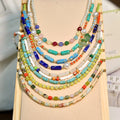 New Design DIY Natural Agate Clavicle Chain Necklaces Handmade Colorful Beaded Semi-precious Stone Choker Necklace