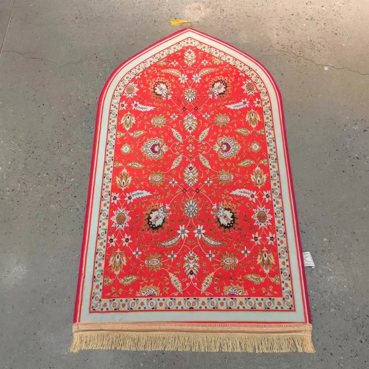Portable Luxury Turkish Velvet Prayer Rugs Soft Shaggy Square Area Rugs Ramadan Gift Cartoon Islamic Prayer Mats Made Polyester