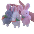 Cute Fluffy Plush Animal Rabbit Bunny Keychain Carrot Rabbit Doll Kawaii Designs Stuffed Animal Toys Peluches Plushie Keychains