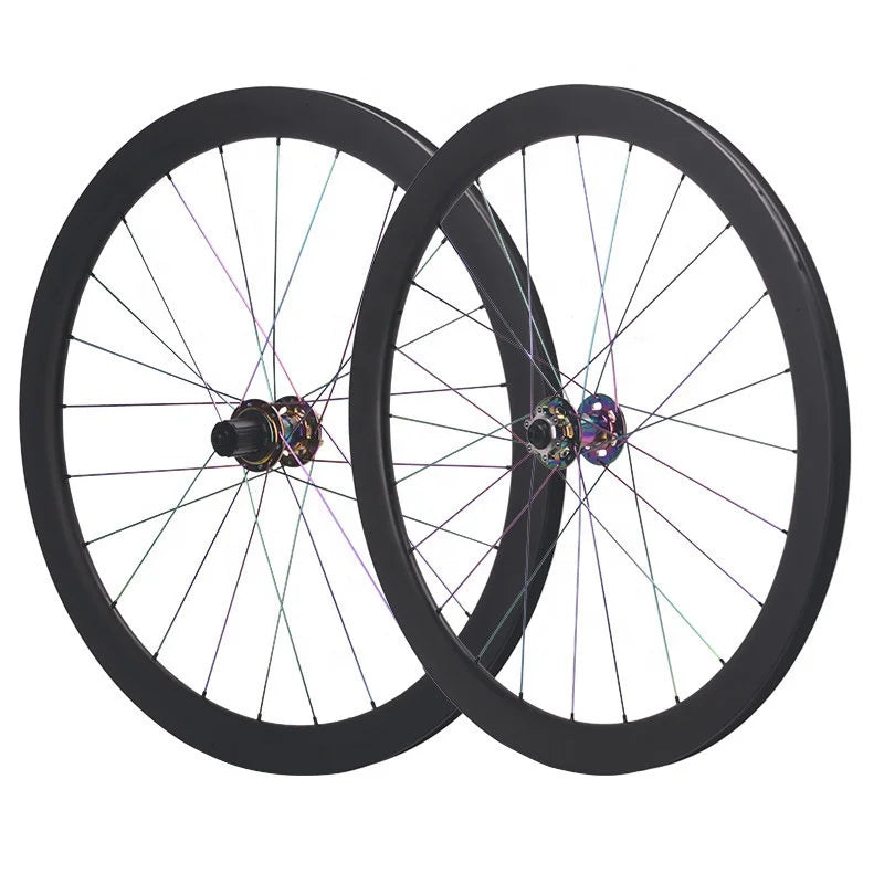RUJIXU 700C Aluminum Alloy Road Wheelset 46C Model 46mm Height Disc Brake Stainless Steel Black Finish Bike Wheels 32H Spokes