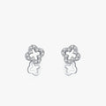 Ailmay Exquisite Lucky Clover Stud Earrings 925 Sterling Silver Clear Cz Earrings for Women Wedding Statement Fine Jewelry