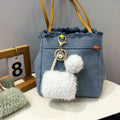 Pearl Pom Pom Pendant Backpack Hanging Plush Keychains Pompom Handbags Shape Wallet Charm Key Chains