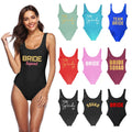 One Pieces Bikini Custom Bride Swimwear Women Bathing Suit Letter Print Hen Party Swimsuit