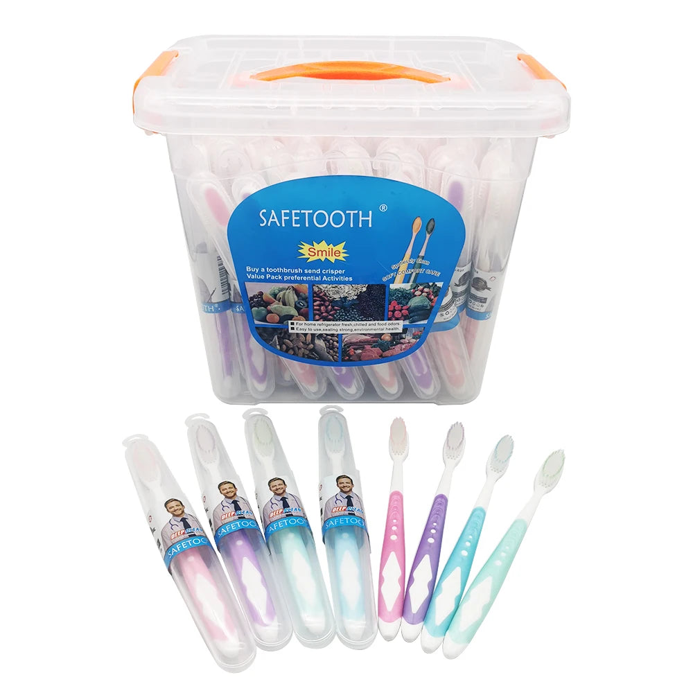 Custom High quality soft bristle toothbrush Manual Toothbrush adult toothbrush with PP case box