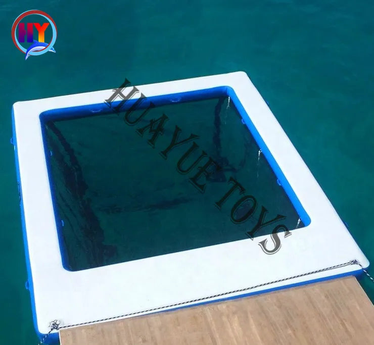 Commercial Business Durable Factory Price Floating Sea Ocean Swimming Pool Inflatable Yacht Pool With Net