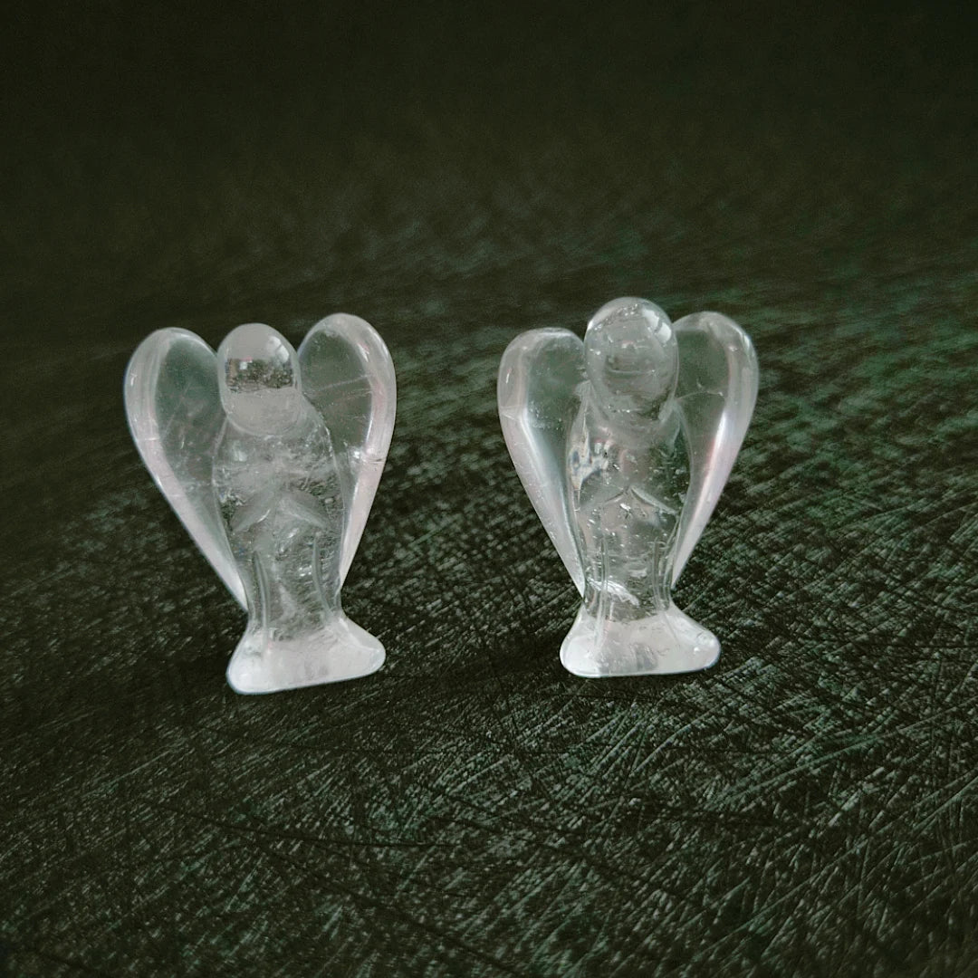 Huiying 1.5 Inch clear Quartz Statue Angel Sculptures Crafts