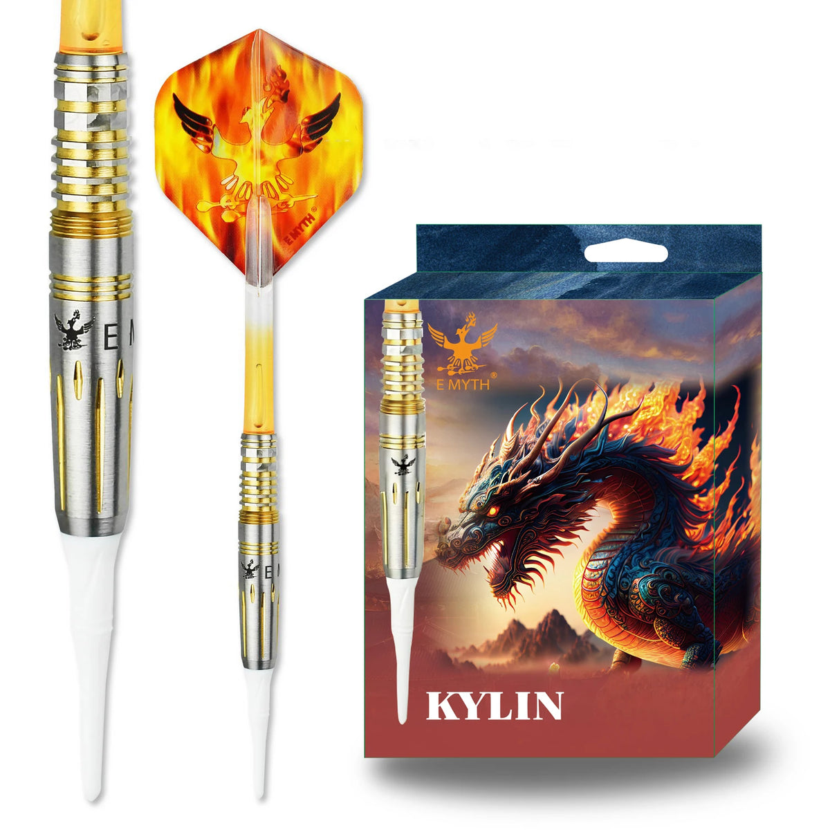 E MYTH KYLIN Gen 1 90% Tungsten Durable Soft Darts 2BA for Professional Tournament Players MegaBDM