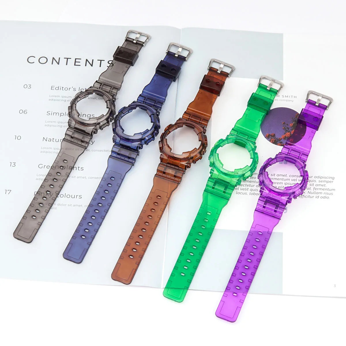 Silicone Wrist Watch Bands Strap for Casio GMA-S110 120 130 Series Replacement Case Transparent Watch Strap