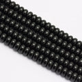Loose Bulk Natural 2.0mm Big Hole Rondelle Black Onyx Gemstone Stone Beads for Jewelry Making 5x8mm 6x10mm 8 Inch Per Strand