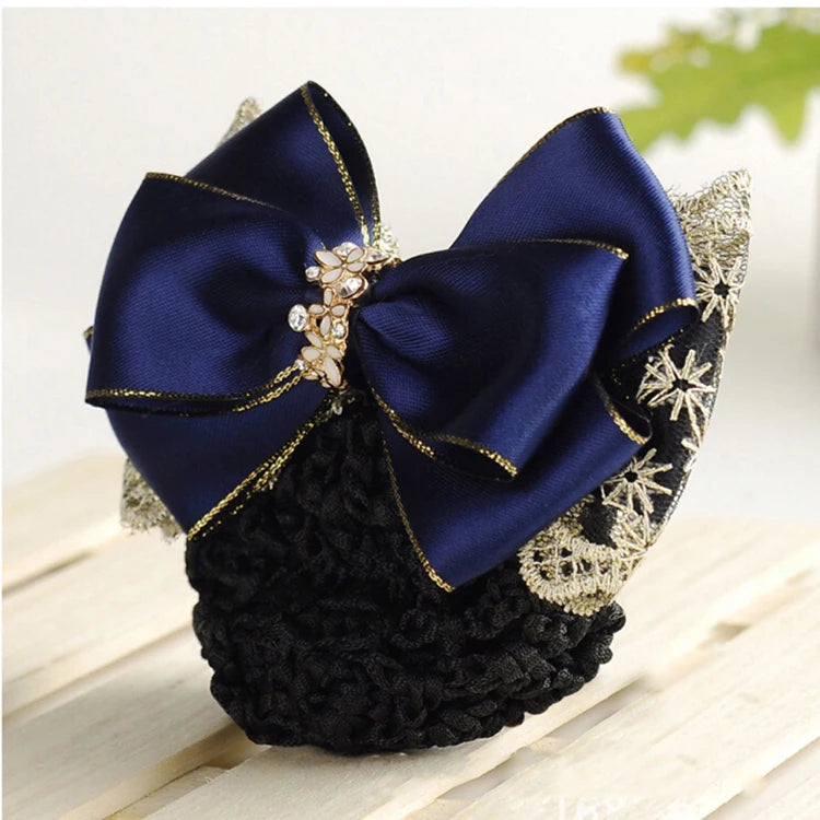 Wholesale Professional Job Hair Clip for Women Bank Hotel Hospital Nurse Big Bow Net Pocket Fabric Fashion Accessories JO Brand