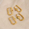 NEW VINTAGE SNAKE DRAGON THREAD RED ZIRCON HIGGIE EARRINGS 2025 Dazan 18k Gold Plated Hypoallergenic Stainless Steel Jewelry