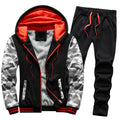 With Soft Nap Track Suit to Keep Warm Portable Track Suit for Men Zippered Jogging Suit