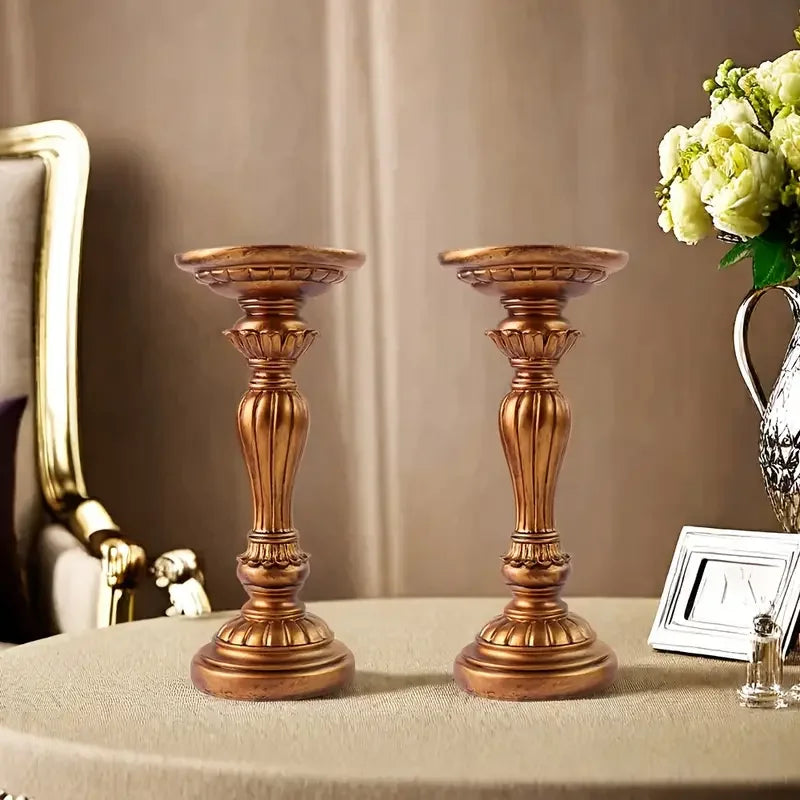Hot Sale Golden Christmas Tree Resin Candle Holders Set Festive Table Centerpiece for Home Party Luxury Holiday Decorations