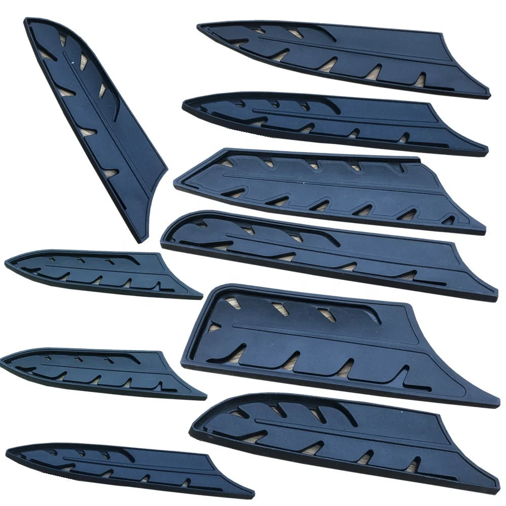 10-Piece Kitchen Scabbard Set Black Plastic Chef Scabbard with 8\" 7\" 6\" 3.5\" Tools Unique Tool Design for Home Kitchen Use